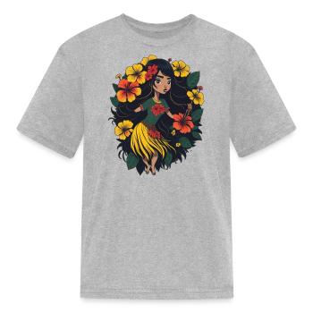 Reggae Hula Girl - T-shirt Enfant - gris chiné - Devant