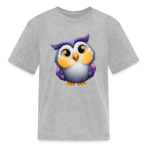 Colorful Cartoon Baby Owl with Big Sparkling Eyes - Kid's T-Shirt