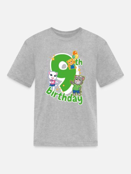Talking Tom & Friends 9th Birthday - Kid's T-Shirt - heather gray