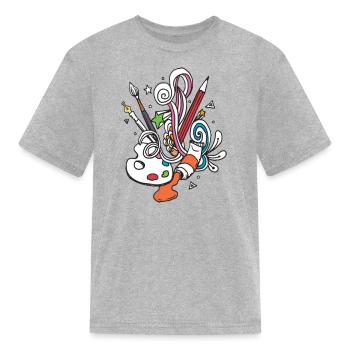 Artist tool - Kid's T-Shirt - heather gray - Front