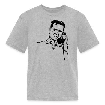 Man on the Phone - Kid's T-Shirt - heather gray - Front