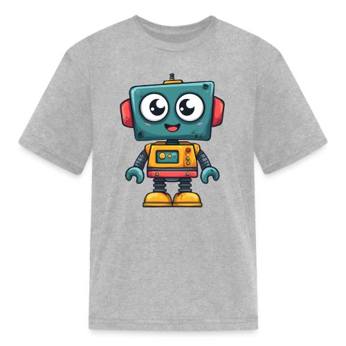 Cute Cartoon Robot Standing with a Smile - Kid's T-Shirt