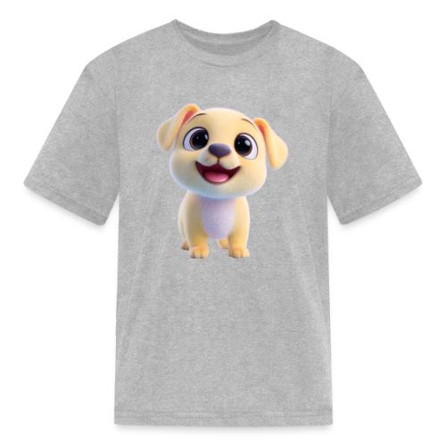 Playful 3D Baby Puppy Looking Up - Kid's T-Shirt
