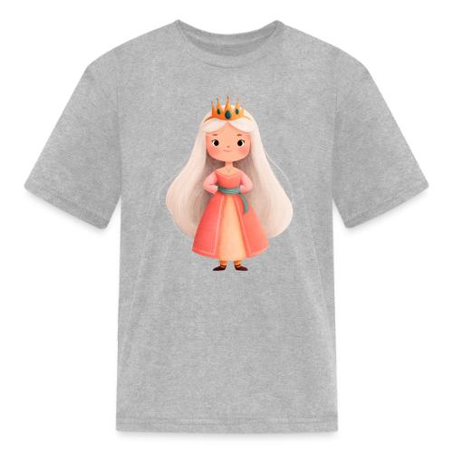 Cute Cartoon Little Princess with Long Hair - Kid's T-Shirt