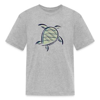 Turtle - Kid's T-Shirt - heather gray - Front