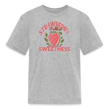 Strawberry Patch Pick Your Own Sweetness - Kid's T-Shirt - heather gray - Front
