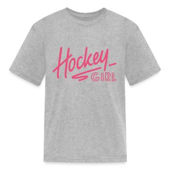 Fille de hockey - T-shirt Enfant - gris chiné - Devant