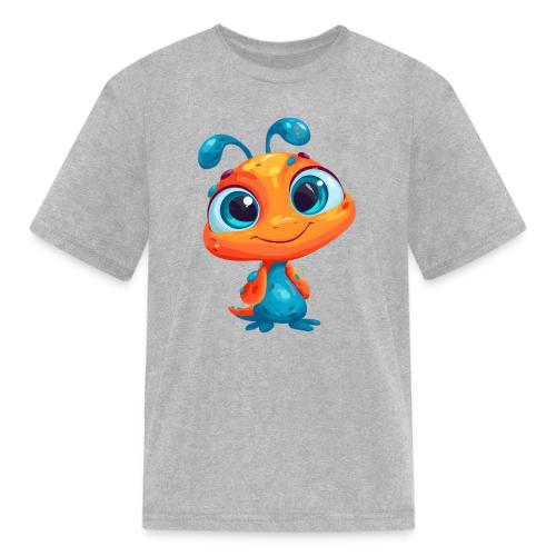Fun Cartoon Alien in Orange and Blue - Kid's T-Shirt