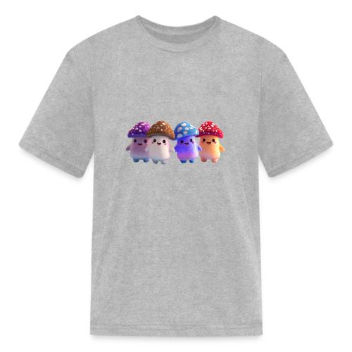 Colorful Cartoon Mushroom Quartet - Kid's T-Shirt