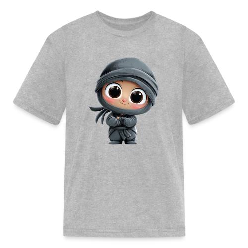 Cute Cartoon Baby Ninja Standing with Big Smile - Kid's T-Shirt