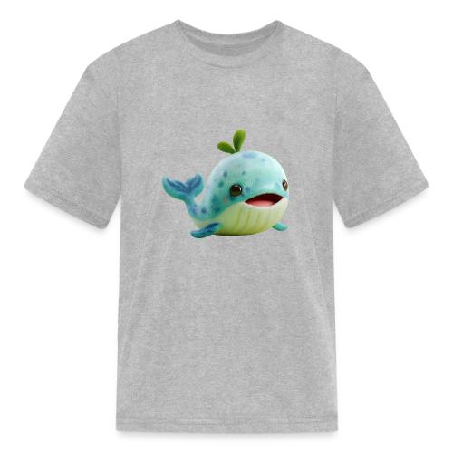 Playful Green-Blue Baby Whale - Kid's T-Shirt