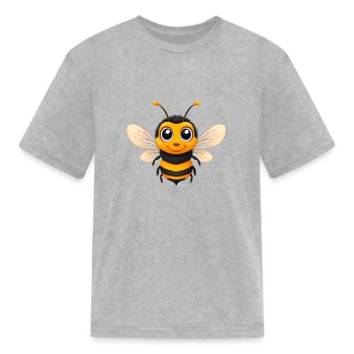 Happy Cartoon Baby Bee with Open Wings - Kid's T-Shirt