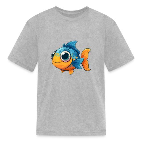 Colorful Cartoon Baby Fish in Blue and Orange - Kid's T-Shirt
