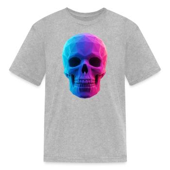 Neon Skull - Kid's T-Shirt - heather gray - Front
