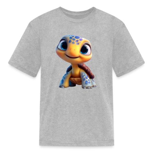 Joyful 3D Baby Turtle with Big Eyes - Kid's T-Shirt