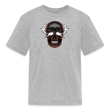 Skull - Kid's T-Shirt - heather gray - Front