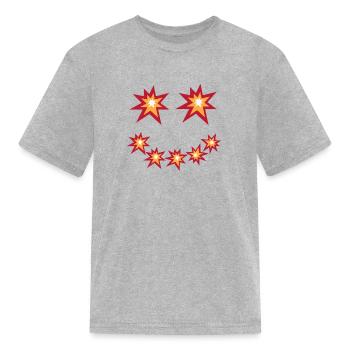 Explosive face design - Kid's T-Shirt - heather gray - Front