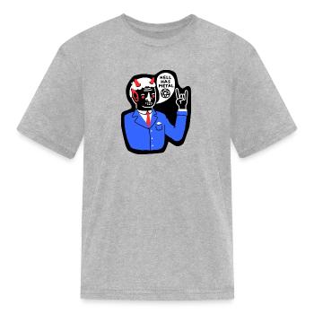 Heaven s Nice But - Kid's T-Shirt - heather gray - Front
