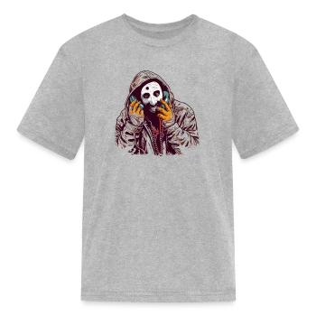 Ghostface Phone Call - Kid's T-Shirt - heather gray - Front