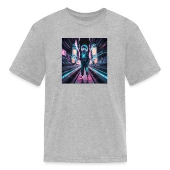 Neon Circuitry - Kid's T-Shirt - heather gray - Front