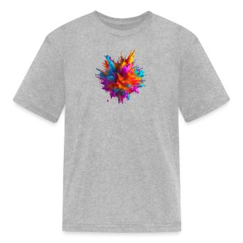 neon paint explosion - Kid's T-Shirt - heather gray - Front