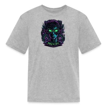Neon vector - Kid's T-Shirt - heather gray - Front
