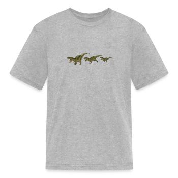T-rex - Kid's T-Shirt - heather gray - Front