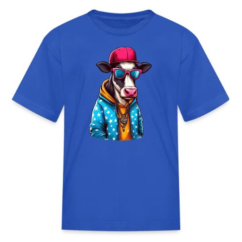 Gangster Cow Wearing a Cap - Kid's T-Shirt