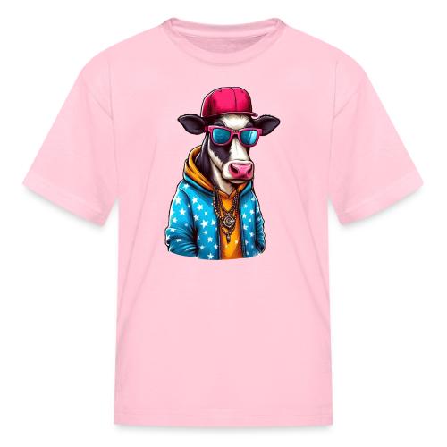 Gangster Cow Wearing a Cap - Kid's T-Shirt