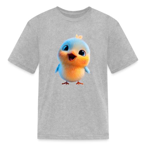 Colorful Cartoon Baby Bird in Orange and Blue - Kid's T-Shirt