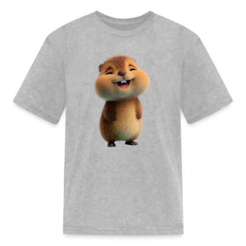 Joyful Cartoon Baby Beaver - Kid's T-Shirt