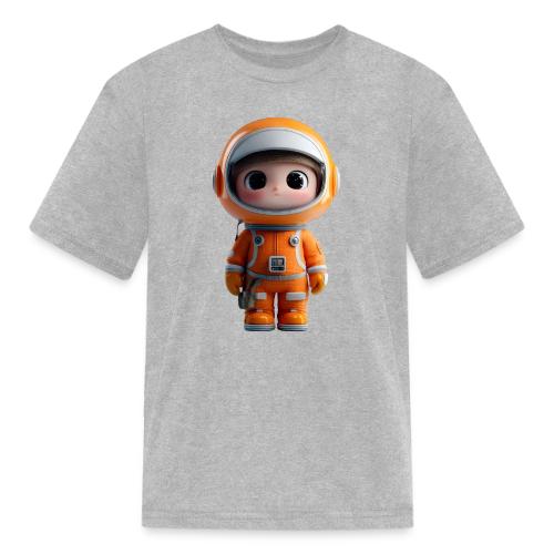 Cute Cartoon Astronaut in Orange Suit - Kid's T-Shirt