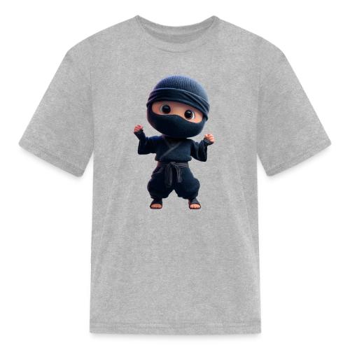 Cute Cartoon Ninja Toddler in Fight Pose - Kid's T-Shirt