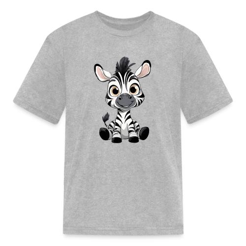 Adorable Cartoon Baby Zebra with Innocent Eyes - Kid's T-Shirt