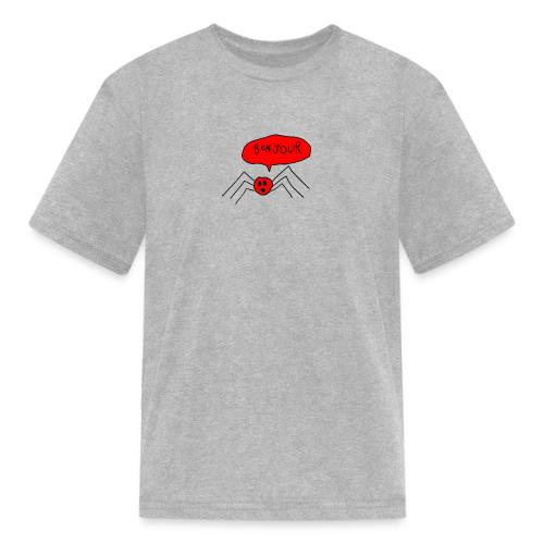 Bonjour Spider, Black Outline (tshirts) - Kid's T-Shirt