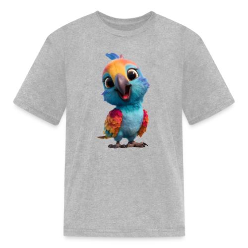 Colorful Cartoon Baby Parrot Design - Kid's T-Shirt