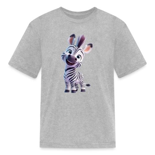 Playful 3D Baby Zebra Smiling Brightly - Kid's T-Shirt