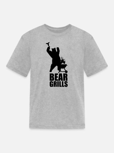 BEAR GRILLS - Kid's T-Shirt - heather gray