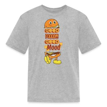 Good Food Good Mood - Kid's T-Shirt - heather gray - Front