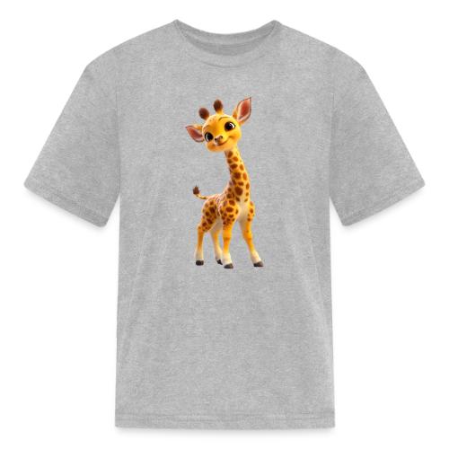 Adorable 3D Baby Giraffe with Big Eyes - Kid's T-Shirt