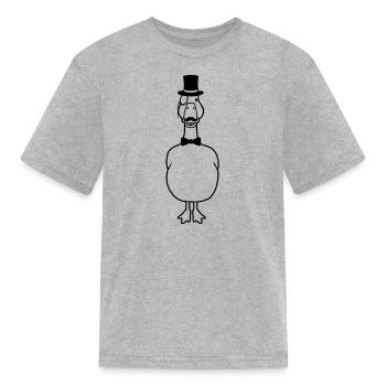 monocle glasses sir goose - Kid's T-Shirt - heather gray - Front