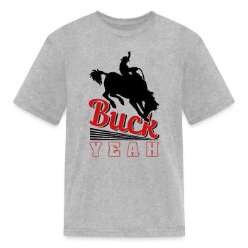 Buck Yeah - Kid's T-Shirt - heather gray - Front