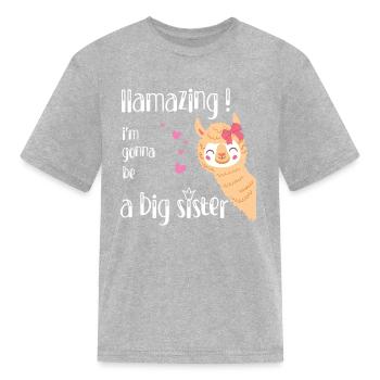 Incroyable grande sœur / Llamazing grande sœur - T-shirt Enfant - gris chiné - Devant