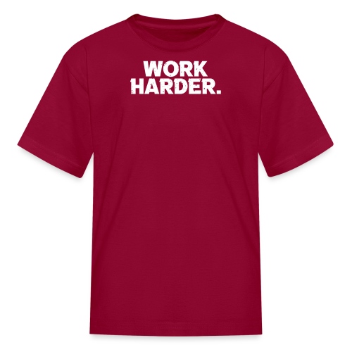 Work Harder distressed logo - Kids' T-Shirt