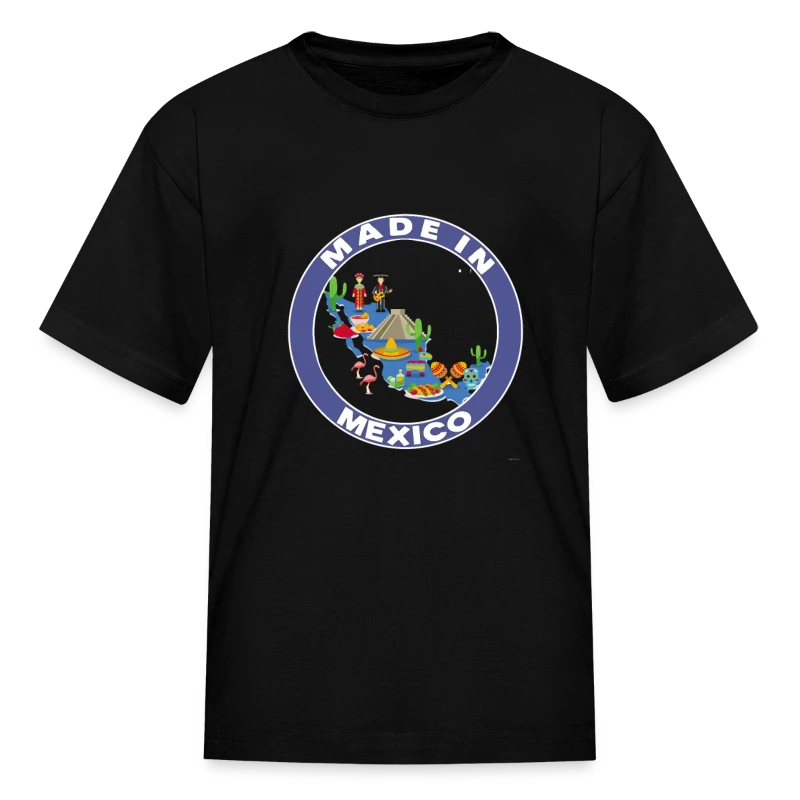 Made In Mexico T Shirt Mexico Map Badge - Kids' T-Shirt