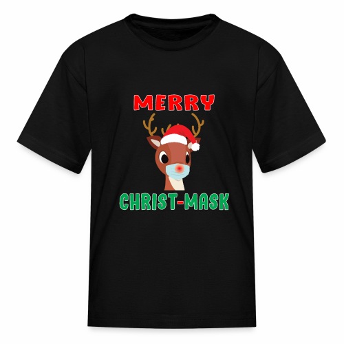 Merry Christmask Rudolph Red Nose Mask Reindeer. - Kids' T-Shirt