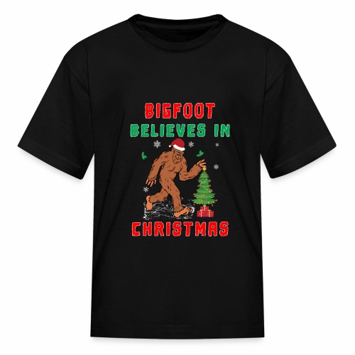 Bigfoot Believes in Christmas funny Squatchy Beast - Kids' T-Shirt