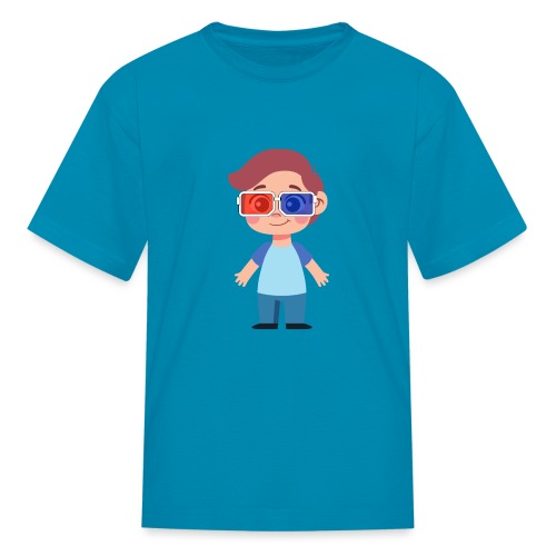 Boy with eye 3D glasses - Kids' T-Shirt