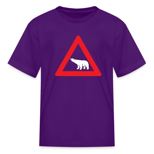 Polar Bear Road Sign - Kids' T-Shirt