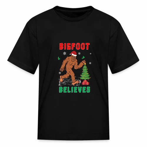 Bigfoot Believes in Christmas Snowy Squatchy Beast - Kids' T-Shirt